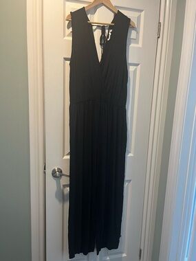 La Vie en Rose Aqua Black Jumpsuit L/G